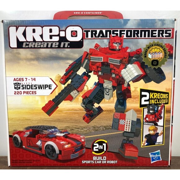 New Hasbro KRE-O Transformers Sideswipe Building Set 31771 2 Kreon Figures 2010 - Picture 1 of 6